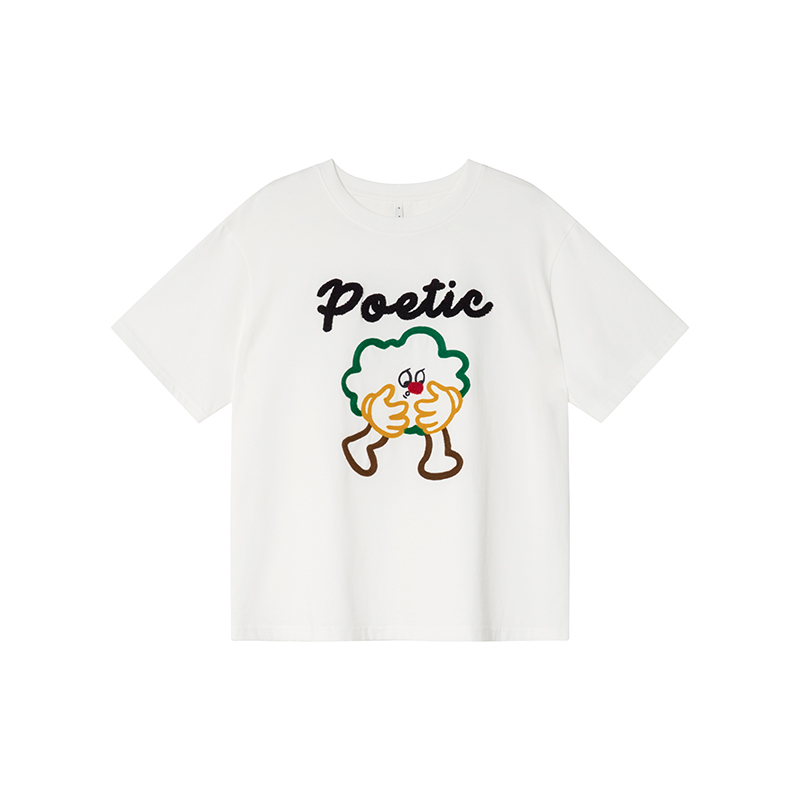 Colorful Embroidered Dog T-Shirt for Women - Summer Loose Fit Pure Cotton Short Sleeve Top, Cute and Fun Pet Lover Style Colorful Embroidered Dog T-Shirt for Women - Summer Loose Fit Pure Cotton Short Sleeve Top, Cute and Fun Pet Lover Style