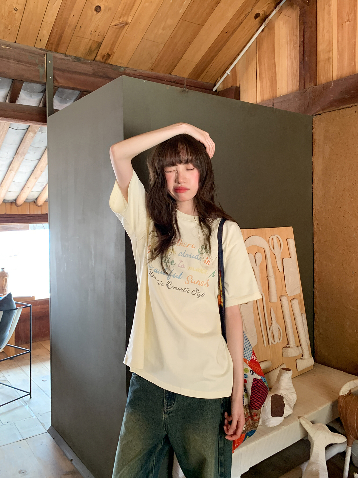 Colorful Letter Print Short Sleeve T-Shirt for Women - Summer Loose Slimming Top, Trendy Niche Design, Casual Streetwear Fashion Colorful Letter Print Short Sleeve T-Shirt for Women - Summer Loose Slimming Top, Trendy Niche Design, Casual Streetwear Fashion