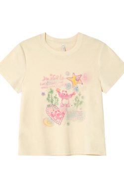 Colorful Panda Print Loose Fit T-Shirt for Women - Summer Short and Long Sleeve Top, Petite Style, Cute Casual Wear