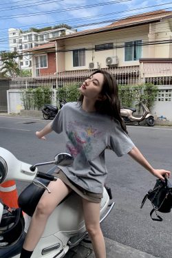 Colorful Panda Print Loose Fit T-Shirt for Women - Summer Short and Long Sleeve Top, Petite Style, Cute Casual Wear