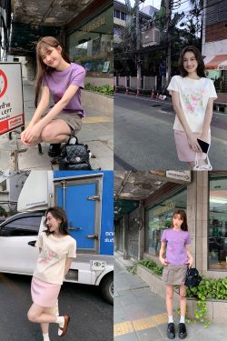 Colorful Panda Print Loose Fit T-Shirt for Women - Summer Short and Long Sleeve Top, Petite Style, Cute Casual Wear
