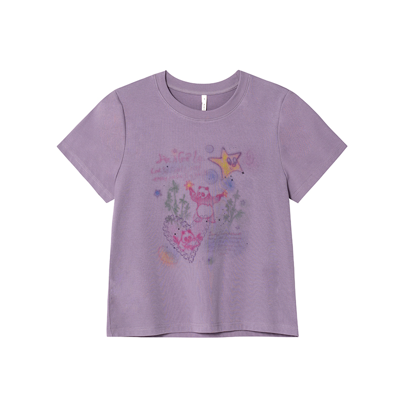 Colorful Panda Print Loose Fit T-Shirt for Women - Summer Short and Long Sleeve Top, Petite Style, Cute Casual Wear Colorful Panda Print Loose Fit T-Shirt for Women - Summer Short and Long Sleeve Top, Petite Style, Cute Casual Wear