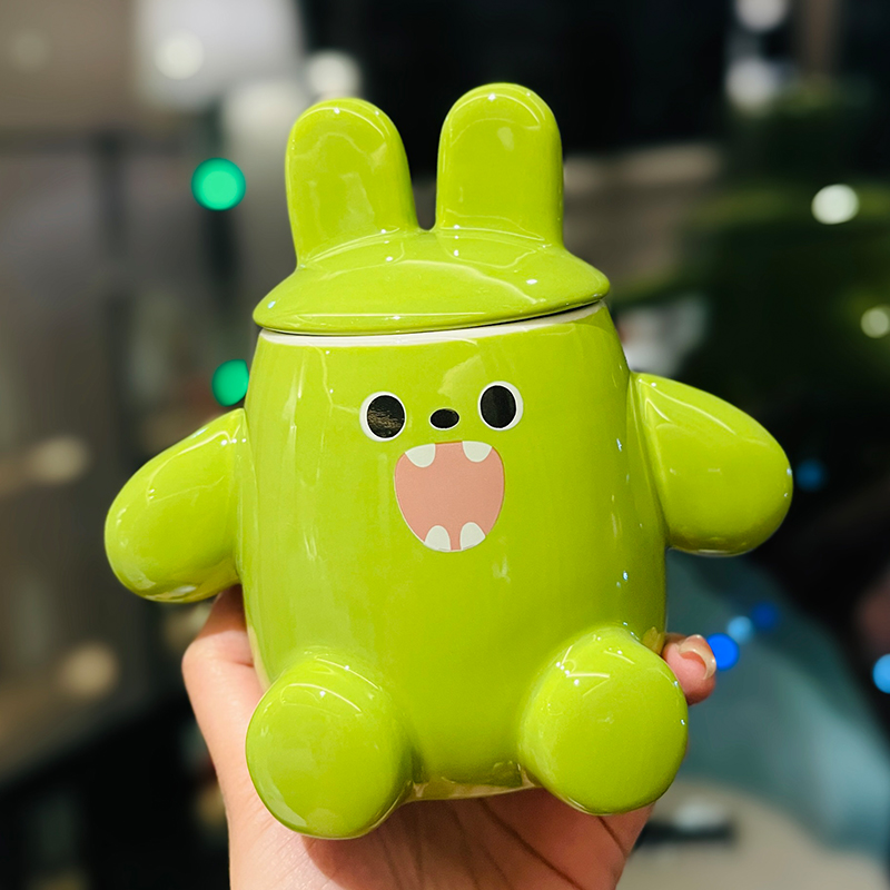 Colorful Rainbow Unicorn Ceramic Mug with Lid and Spoon, Cute Girly Water Cup for Office or Home Coffee Colorful Rainbow Unicorn Ceramic Mug with Lid and Spoon, Cute Girly Water Cup for Office or Home Coffee