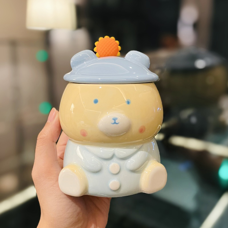 Colorful Rainbow Unicorn Ceramic Mug with Lid and Spoon, Cute Girly Water Cup for Office or Home Coffee Colorful Rainbow Unicorn Ceramic Mug with Lid and Spoon, Cute Girly Water Cup for Office or Home Coffee