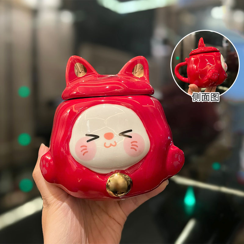 Colorful Rainbow Unicorn Ceramic Mug with Lid and Spoon, Cute Girly Water Cup for Office or Home Coffee Colorful Rainbow Unicorn Ceramic Mug with Lid and Spoon, Cute Girly Water Cup for Office or Home Coffee