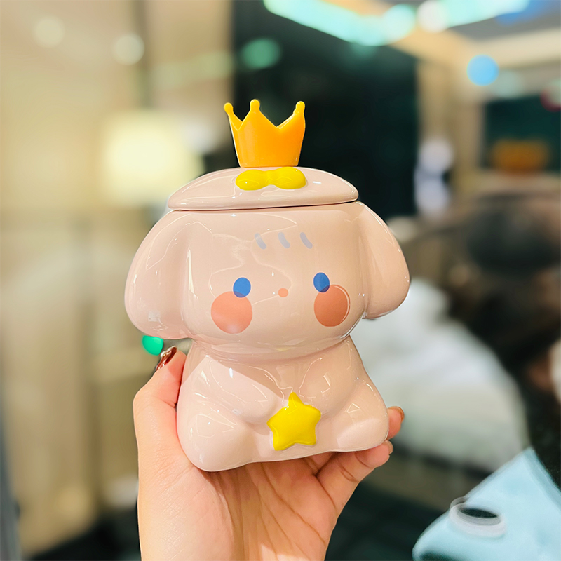 Colorful Rainbow Unicorn Ceramic Mug with Lid and Spoon, Cute Girly Water Cup for Office or Home Coffee Colorful Rainbow Unicorn Ceramic Mug with Lid and Spoon, Cute Girly Water Cup for Office or Home Coffee