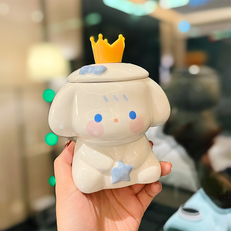 Colorful Rainbow Unicorn Ceramic Mug with Lid and Spoon, Cute Girly Water Cup for Office or Home Coffee Colorful Rainbow Unicorn Ceramic Mug with Lid and Spoon, Cute Girly Water Cup for Office or Home Coffee