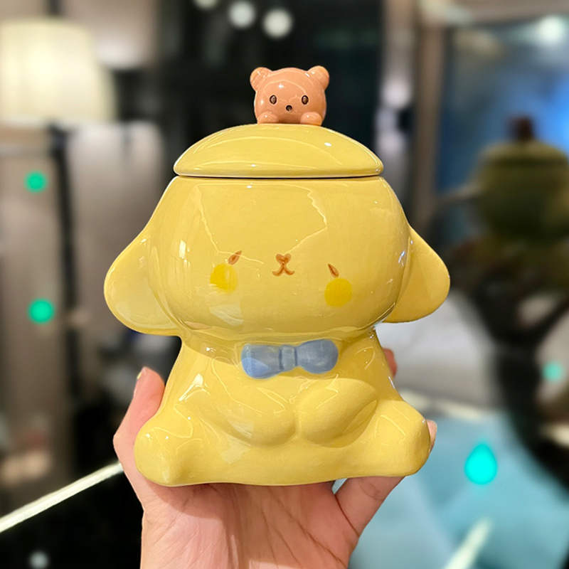 Colorful Rainbow Unicorn Ceramic Mug with Lid and Spoon, Cute Girly Water Cup for Office or Home Coffee Colorful Rainbow Unicorn Ceramic Mug with Lid and Spoon, Cute Girly Water Cup for Office or Home Coffee