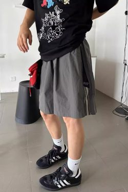 Colorful Striped Casual Zippered Shorts for Men and Women - American Style Summer Quick-Dry Breathable Nylon Five-Point Pants