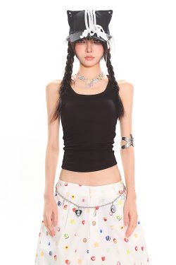 Colorful Summer Tank Top for Women - Slim Fit High-Quality Dopamine Movement Design, Trendy Casual Wear, Y2K Style