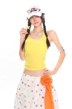 Colorful Summer Tank Top for Women - Slim Fit High-Quality Dopamine Movement Design, Trendy Casual Wear, Y2K Style