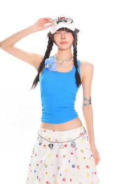 Colorful Summer Tank Top for Women - Slim Fit High-Quality Dopamine Movement Design, Trendy Casual Wear, Y2K Style