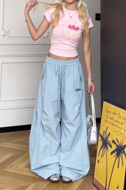 Colorful Wide-Leg Cargo Pants for Women - Summer Jazz Dance Parachute Style, American High Street Casual Outfit