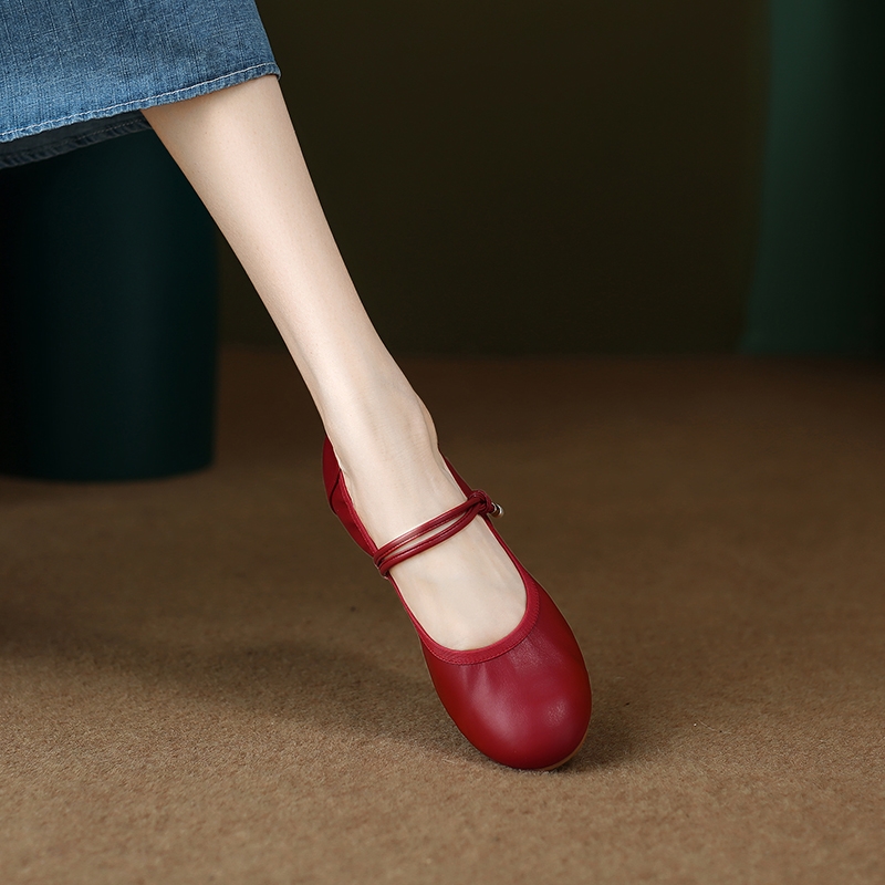 Comfortable French Soft Leather Flat Mary Jane Shoes - Love at First Wear, Soft Sole, Shallow Mouth, Perfect for Casual and Y2K Styles Comfortable French Soft Leather Flat Mary Jane Shoes - Love at First Wear, Soft Sole, Shallow Mouth, Perfect for Casual and Y2K Styles
