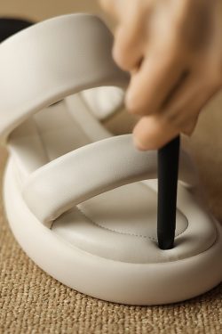 Comfortable Women's Summer Sandals with French Mid-Heel, Thick Soft Sole, Italian Corso Venezia Style for Outdoor Wear