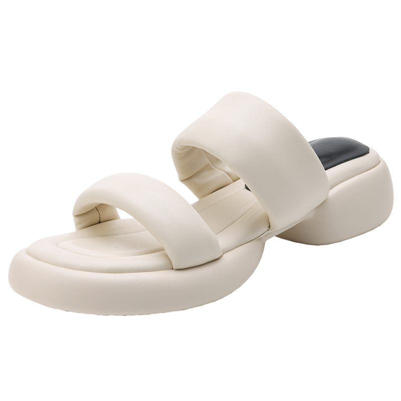 Comfortable Women's Summer Sandals with French Mid-Heel, Thick Soft Sole, Italian Corso Venezia Style for Outdoor Wear Comfortable Women's Summer Sandals with French Mid-Heel, Thick Soft Sole, Italian Corso Venezia Style for Outdoor Wear