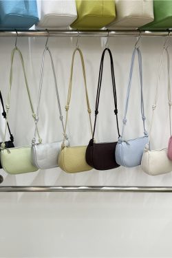 Compact Soft Leather Lychee Pattern Crossbody Bag - Cute Lightweight Versatile Shoulder Phone Bag for Spring and Summer