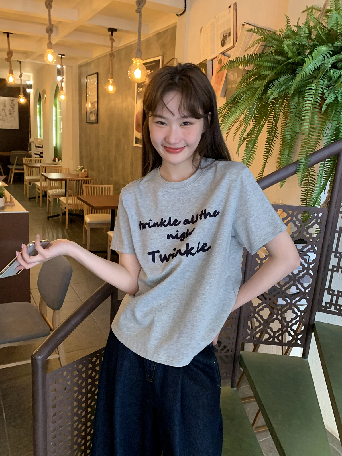 Contrast Color Letter Embroidery Round Neck Short Sleeve T-Shirt for Women - Loose Slimming Summer 2025 Style, Casual Fashion Essential Contrast Color Letter Embroidery Round Neck Short Sleeve T-Shirt for Women - Loose Slimming Summer 2025 Style, Casual Fashion Essential