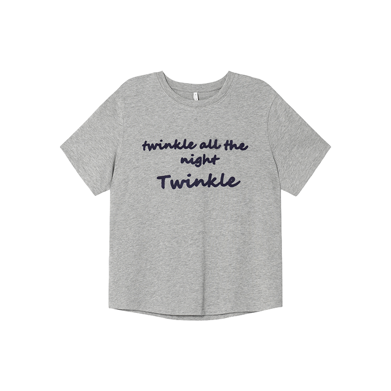 Contrast Color Letter Embroidery Round Neck Short Sleeve T-Shirt for Women - Loose Slimming Summer 2025 Style, Casual Fashion Essential Contrast Color Letter Embroidery Round Neck Short Sleeve T-Shirt for Women - Loose Slimming Summer 2025 Style, Casual Fashion Essential