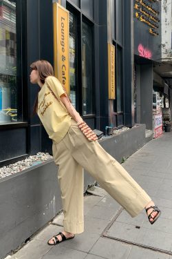 Contrast Color Letter Embroidery Round Neck Short Sleeve T-Shirt for Women - Loose Slimming Summer 2025 Style, Casual Fashion Essential