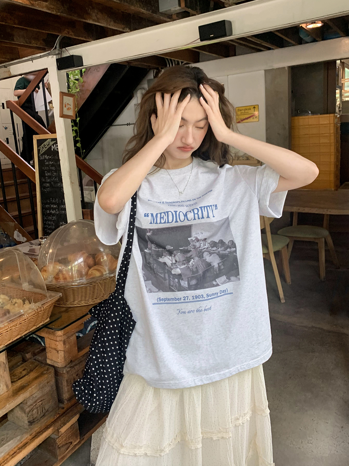 Contrast Color Portrait Print Round Neck Short Sleeve T-Shirt for Women - Loose Fit Pure Cotton Summer Style 2025 Contrast Color Portrait Print Round Neck Short Sleeve T-Shirt for Women - Loose Fit Pure Cotton Summer Style 2025