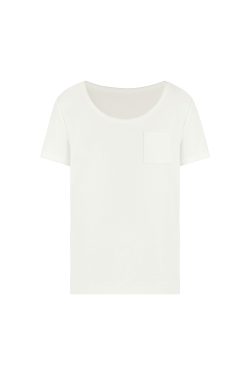 Cool Feel Loose Short Sleeve T-Shirt with Big Round Neck and Low-Cut Design - Perfect for Casual 90s Style