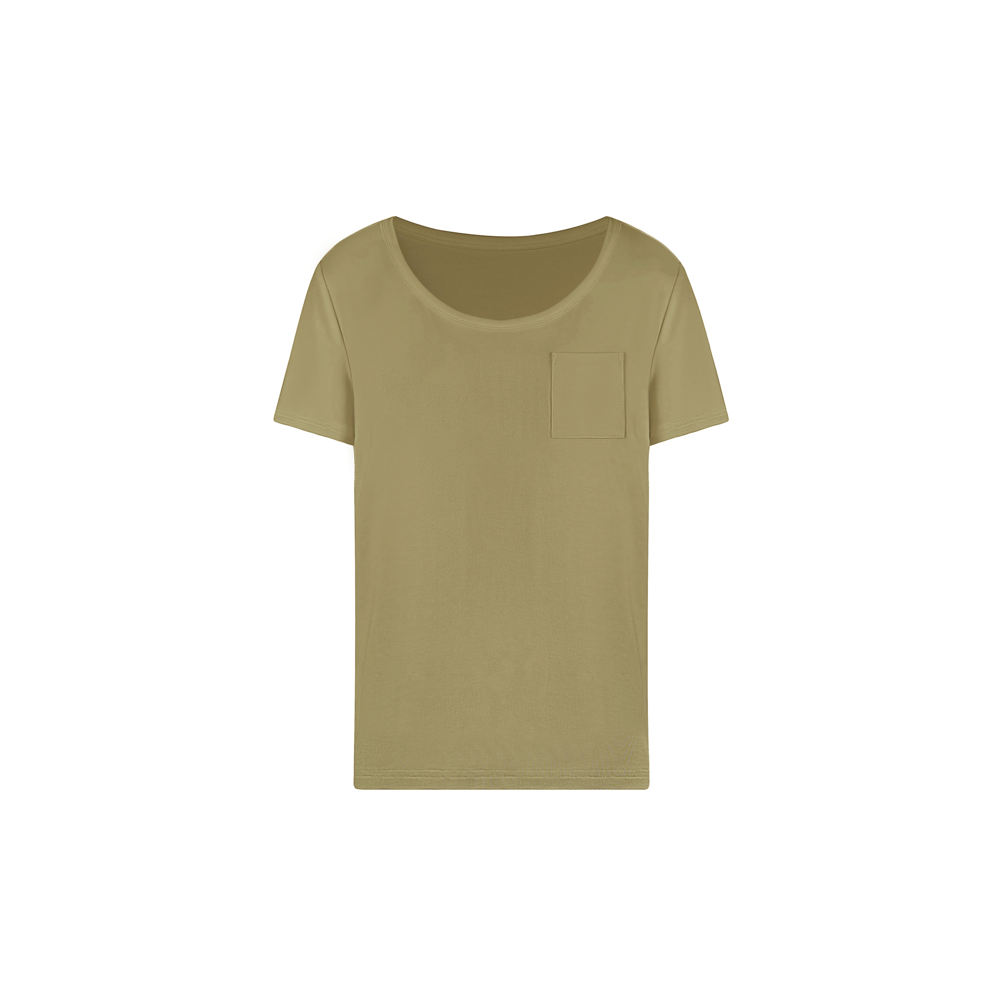 Cool Feel Loose Short Sleeve T-Shirt with Big Round Neck and Low-Cut Design - Perfect for Casual 90s Style Cool Feel Loose Short Sleeve T-Shirt with Big Round Neck and Low-Cut Design - Perfect for Casual 90s Style