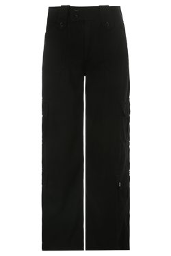 Cool Girl Low Waist Cargo Pants for Women, Edgy Androgynous Multi-Pocket Vintage Wide-Leg Straight Pants, Y2K Heavy-Duty Style