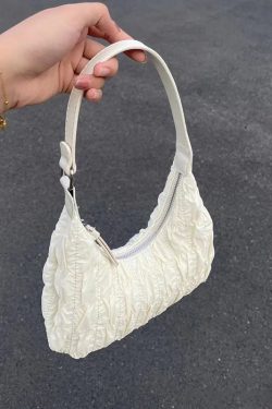 Cream Puff Cloud Ruffled Bag - 2023 Fashion Tote Shoulder Dumpling Style for Girls, Sweet and Cool Underarm Bag