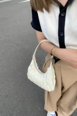 Cream Puff Cloud Ruffled Bag - 2023 Fashion Tote Shoulder Dumpling Style for Girls, Sweet and Cool Underarm Bag