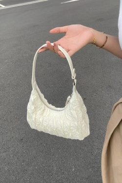 Cream Puff Cloud Ruffled Bag - 2023 Fashion Tote Shoulder Dumpling Style for Girls, Sweet and Cool Underarm Bag
