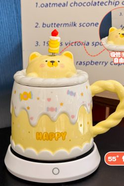 Creative Birthday Cake Mug - High-Value Ceramic Water Cup with Lid, Perfect Gift for Girls and Best Friends