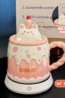 Creative Birthday Cake Mug - High-Value Ceramic Water Cup with Lid, Perfect Gift for Girls and Best Friends