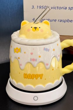 Creative Birthday Cake Mug - High-Value Ceramic Water Cup with Lid, Perfect Gift for Girls and Best Friends