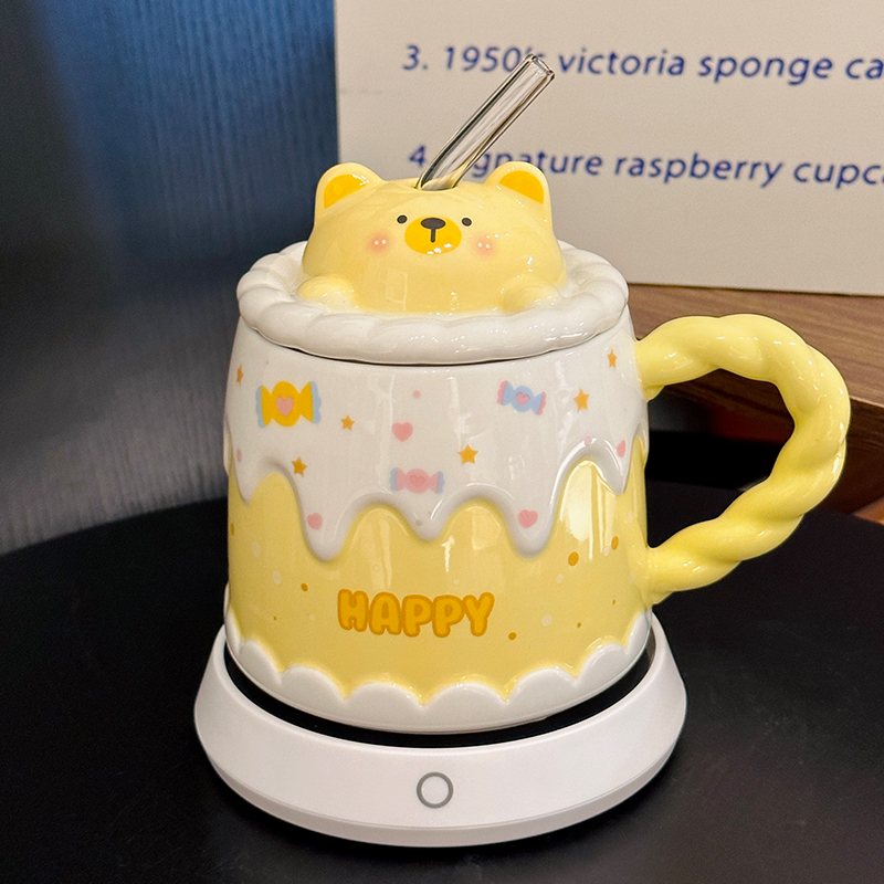 Creative Birthday Cake Mug - High-Value Ceramic Water Cup with Lid, Perfect Gift for Girls and Best Friends Creative Birthday Cake Mug - High-Value Ceramic Water Cup with Lid, Perfect Gift for Girls and Best Friends