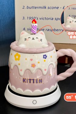 Creative Birthday Cake Mug - High-Value Ceramic Water Cup with Lid, Perfect Gift for Girls and Best Friends