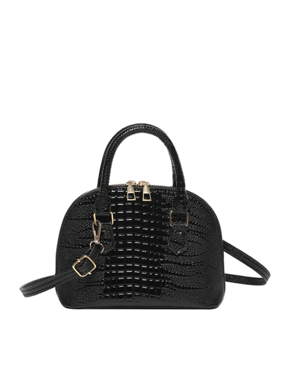 Crocodile Pattern Crossbody Shoulder Bag for Women, Vintage Shell Design, 2025 Summer Fashion Handheld Purse Crocodile Pattern Crossbody Shoulder Bag for Women, Vintage Shell Design, 2025 Summer Fashion Handheld Purse