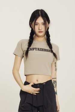 Cropped Jazz Dance T-Shirt for Women - Sweet and Spicy Team Captain Design, Summer Hot Girl Style, 90s Inspired Top