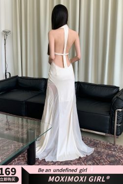Cross-Back Sleeveless Dress - High-End Seaside Goddess Look for Vacation, Elegant Design with Coastal Vibes