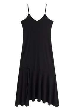 Curvy Mermaid Sister Flirty Irregular Split Fish Tail Dress with Slimming Spaghetti Straps - Trendy Y2K Style for Effortless Elegance