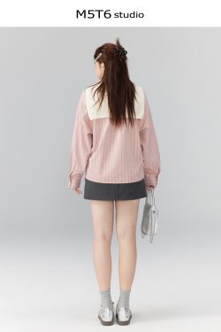 Curvy Ouni Casual Loose Slimming Shoulder Shirt in Sweet Lazy Style - Ideal for 90s and Y2K Fashion Lovers