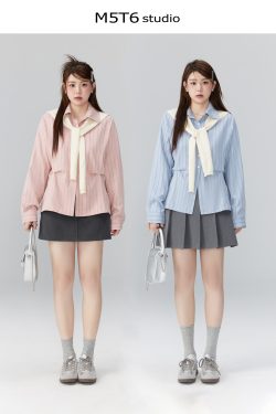 Curvy Ouni Casual Loose Slimming Shoulder Shirt in Sweet Lazy Style - Ideal for 90s and Y2K Fashion Lovers