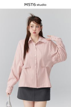 Curvy Ouni Casual Loose Slimming Shoulder Shirt in Sweet Lazy Style - Ideal for 90s and Y2K Fashion Lovers