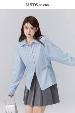 Curvy Ouni Casual Loose Slimming Shoulder Shirt in Sweet Lazy Style - Ideal for 90s and Y2K Fashion Lovers