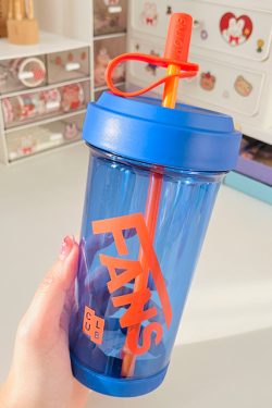 Cute 1L Plastic Straw Cup - High-Quality Graduation Water Bottle for Students, Perfect Gift for School and Summer Activities