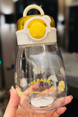 Cute 1L Plastic Straw Cup - High-Quality Graduation Water Bottle for Students, Perfect Gift for School and Summer Activities