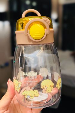 Cute 1L Plastic Straw Cup - High-Quality Graduation Water Bottle for Students, Perfect Gift for School and Summer Activities