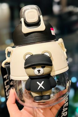 Cute 1L Plastic Straw Cup - High-Quality Graduation Water Bottle for Students, Perfect Gift for School and Summer Activities