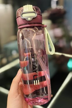Cute 1L Plastic Straw Cup - High-Quality Graduation Water Bottle for Students, Perfect Gift for School and Summer Activities