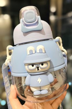 Cute 1L Plastic Straw Cup - High-Quality Graduation Water Bottle for Students, Perfect Gift for School and Summer Activities